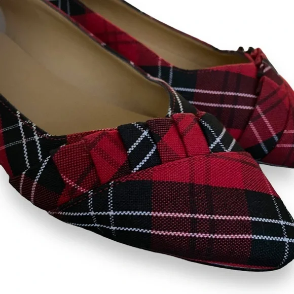 Talbots Red Plaid Flats size 8 like new! - Picture 8 of 8